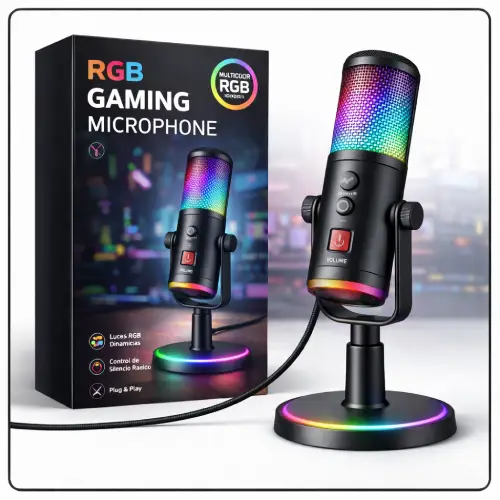 Micrófono gamer RGB en AliExpress Perú